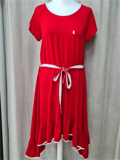 Dámské šaty Yachting Time 416 červené, řasený rukáv