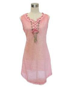 Dámské šaty Blu 0567 -2 Identity růžové, skladem S - XL
